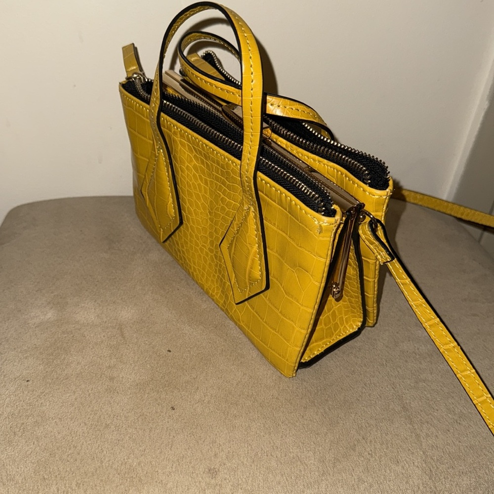 Yellow Croc-Embossed Handbag - Picture 4 of 7